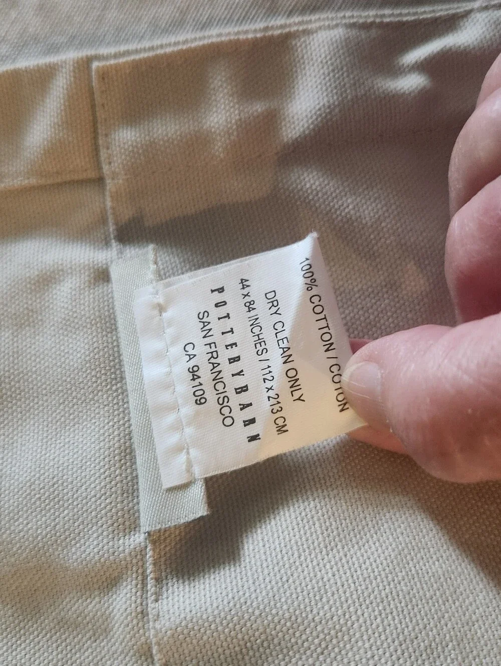 100% Cotton Pottery Barn Tab Curtains, 2 Panels, 82 length by 44 width. Read des